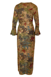 Product shot of the Cloud Dancer Dress in colour Rust, from the back