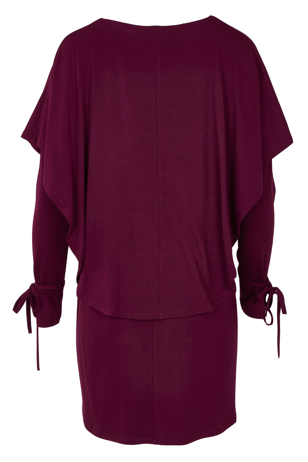 Product shot of the Cape Horn Tunic in colour Scarlet (Purple), from the back