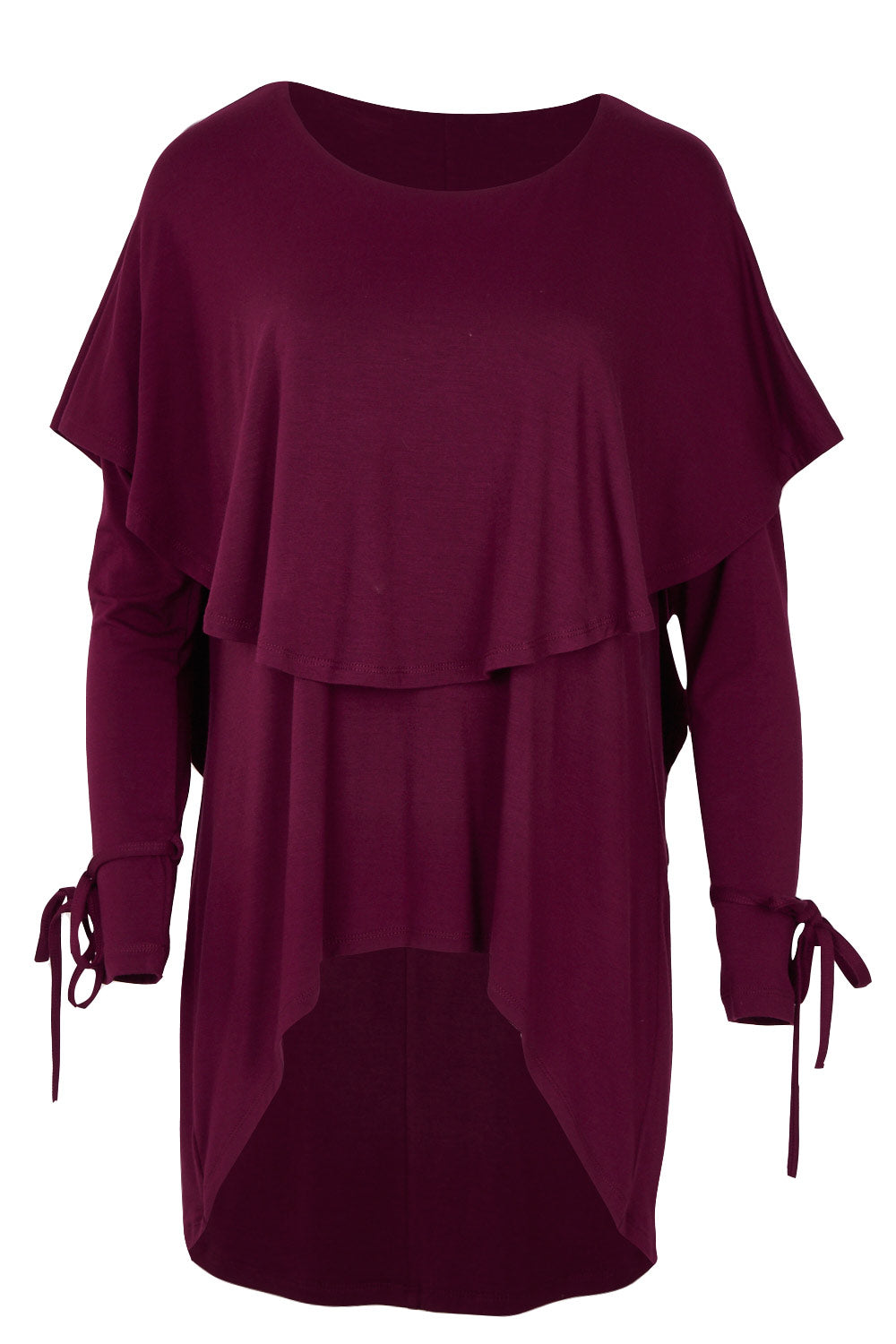 Product shot of the Cape Horn Tunic in colour Scarlet (Purple), from the front