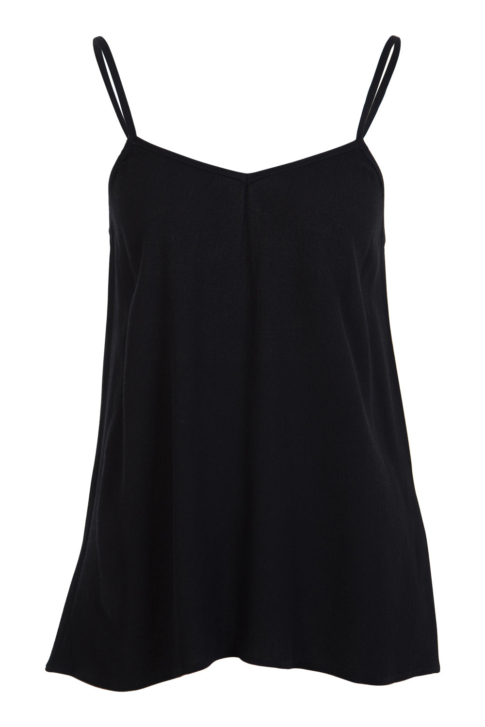 Product shot of the Runaway Top in colour JetBlack (Black), from the front