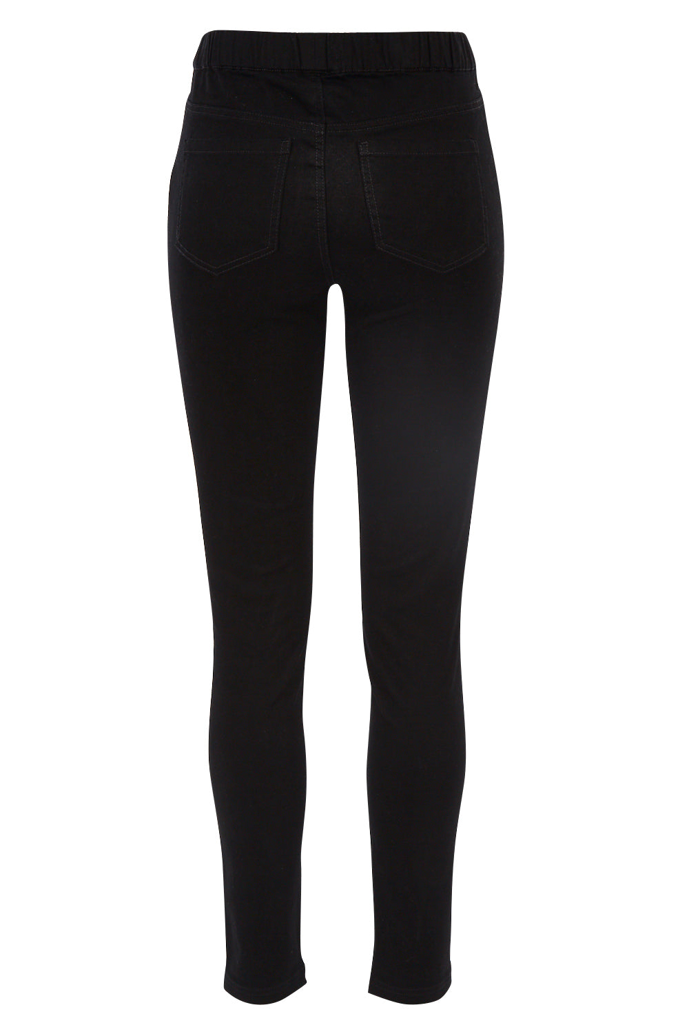 Product shot of the Wild Plains Stitched Jeggings in colour Black (Black), from the back