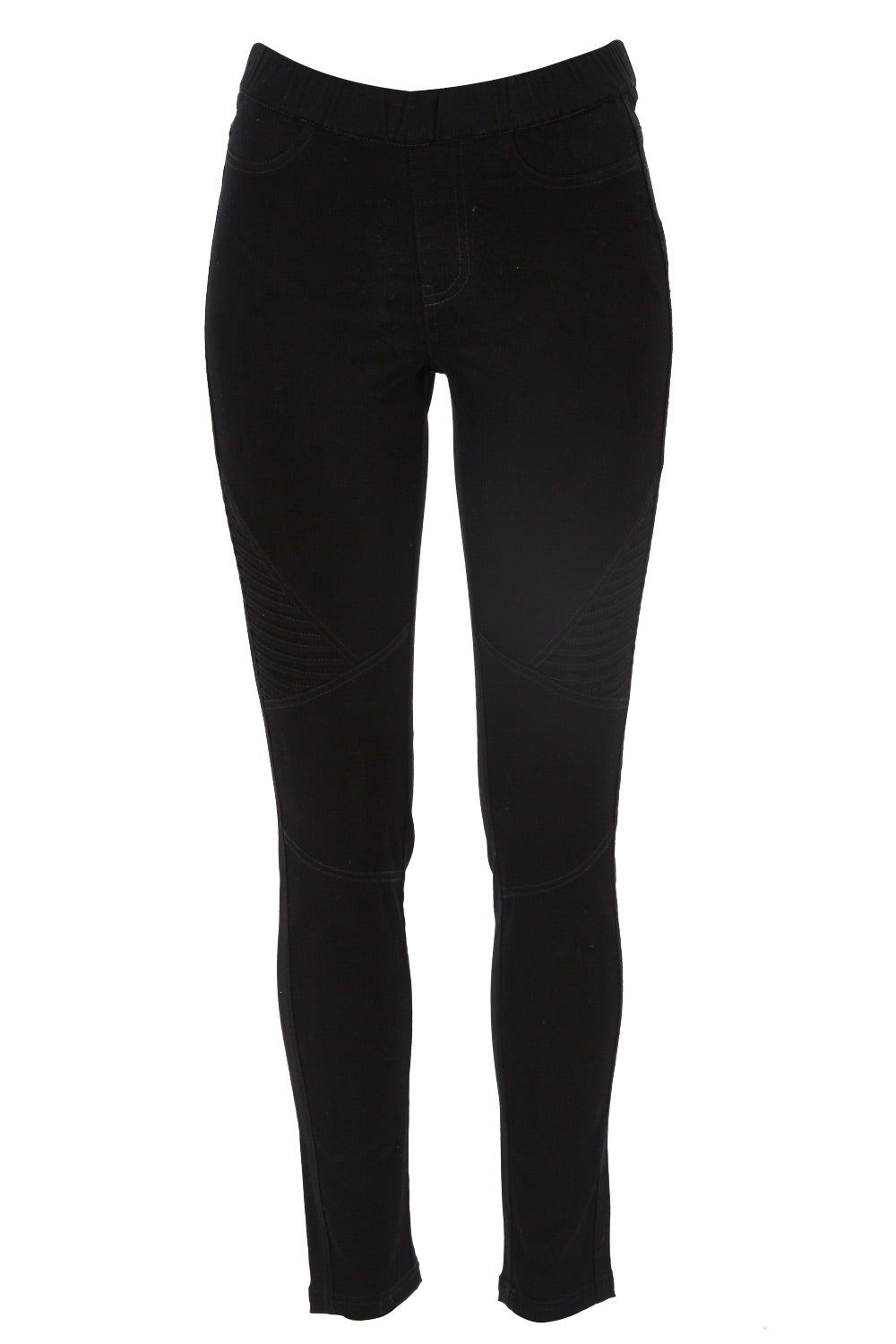 Product shot of the Wild Plains Stitched Jeggings in colour Black (Black), from the front