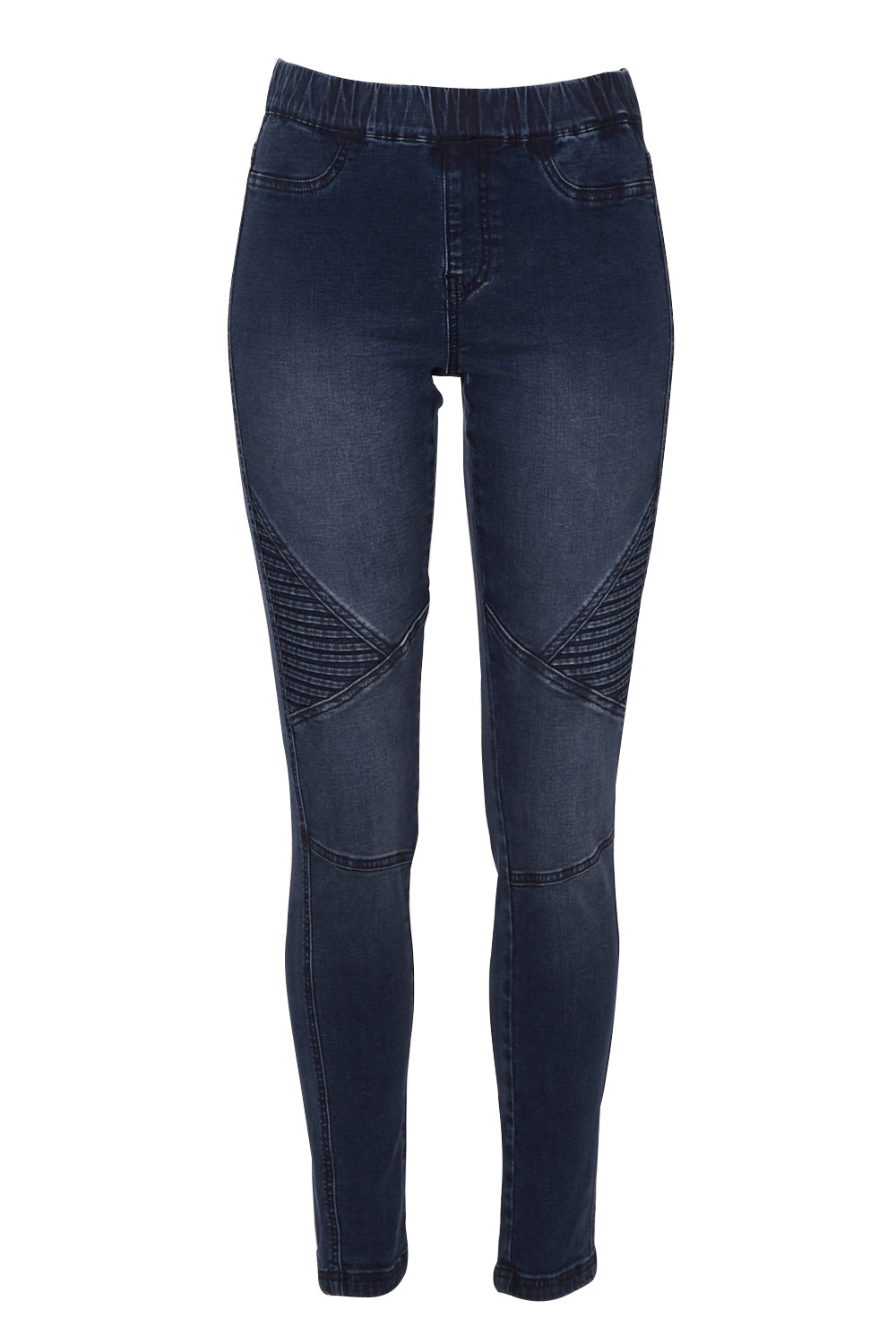 Product shot of the Wild Plains Stitched Jeggings in colour Denim (Blue), from the front