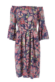 Product shot of the Ti Amo Dress in colour BluePink (Blue), from the front