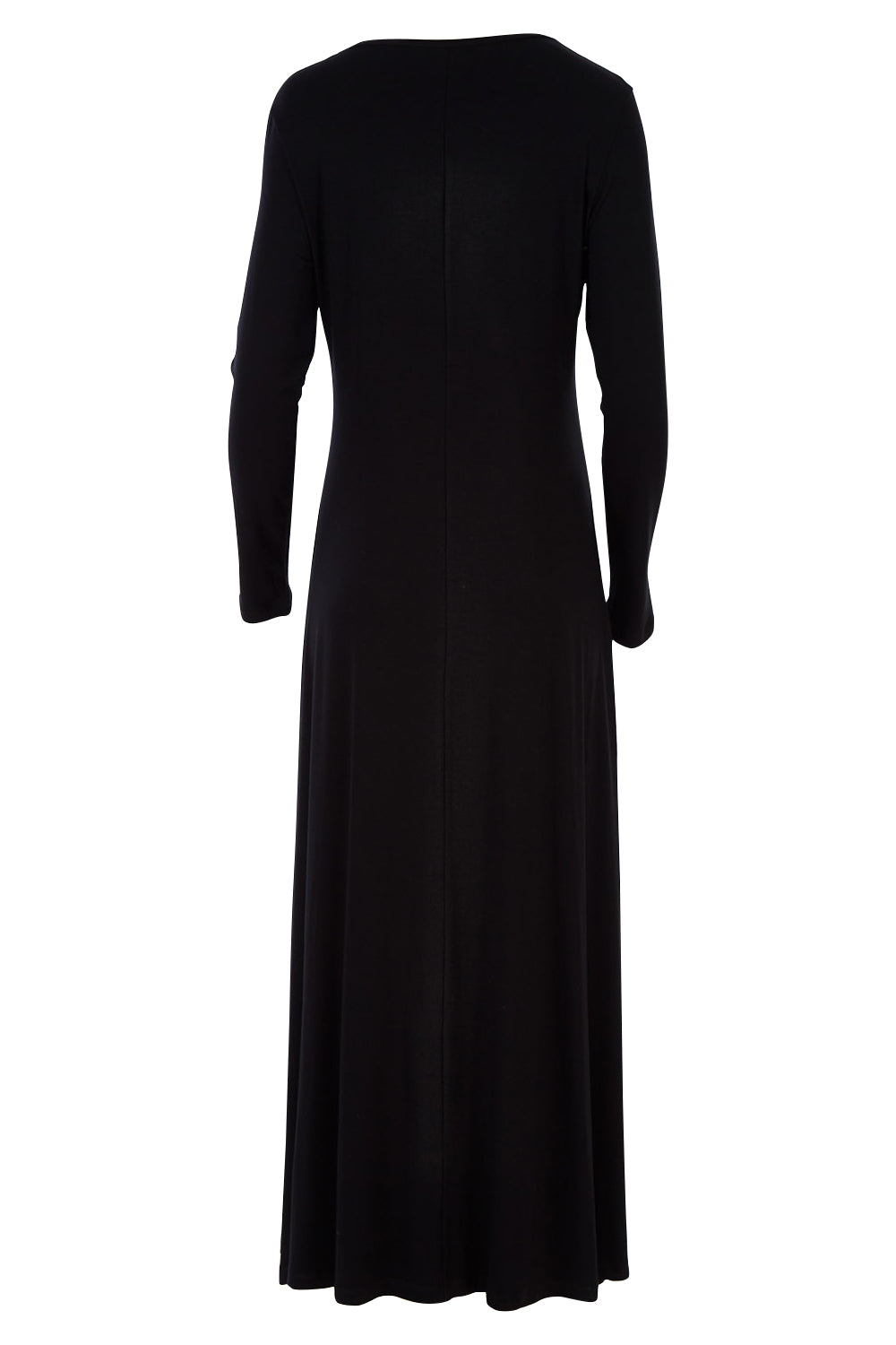 Product shot of the My Faithful Maxi Tee Dress in colour Black (Black), from the back