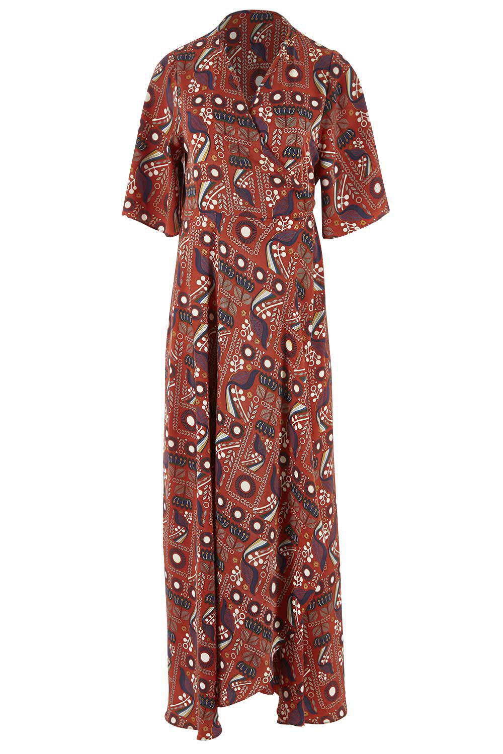 Product shot of the Maximum Impact Dress in colour Rust, from the front
