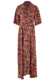 Product shot of the Maximum Impact Dress in colour Rust, from the front