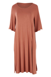Product shot of the Softly Falling Bamboo Tunic in colour Copper, from the front