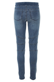 Product shot of the Wild One Stitched Jeggings in colour Denim (Blue), from the back
