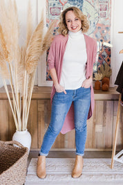 Model Steph wearing size 10 of the You Patched Me All Up Jeans in colour PaleDenim (Blue), from the front, showing the whole outfit