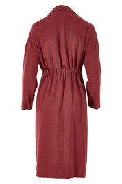 Product shot of the Got You Covered Jacket in colour Wine (Red), from the back