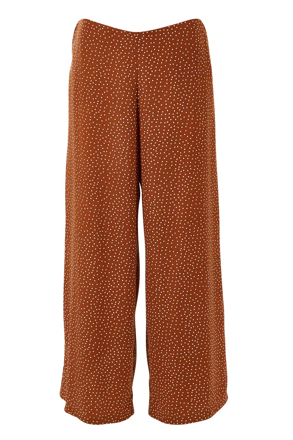Product shot of the Spotty About You Wide Leg Pants in colour Rust, from the front
