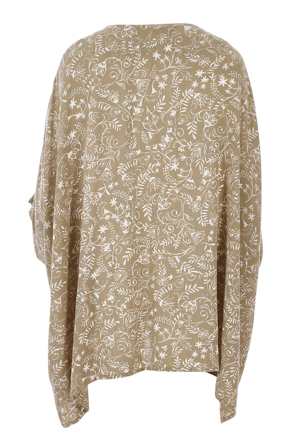 Product shot of the On The Horizon Swing Top in colour Khaki (Green), from the back