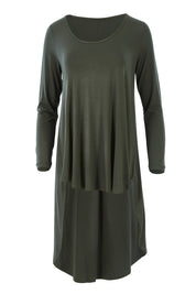 Product shot of the Moonlight Kisses Bamboo Tee in colour Combat (Green), from the front