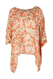 Product shot of the Easy Peasy Throw Top in colour Orangepop, from the front