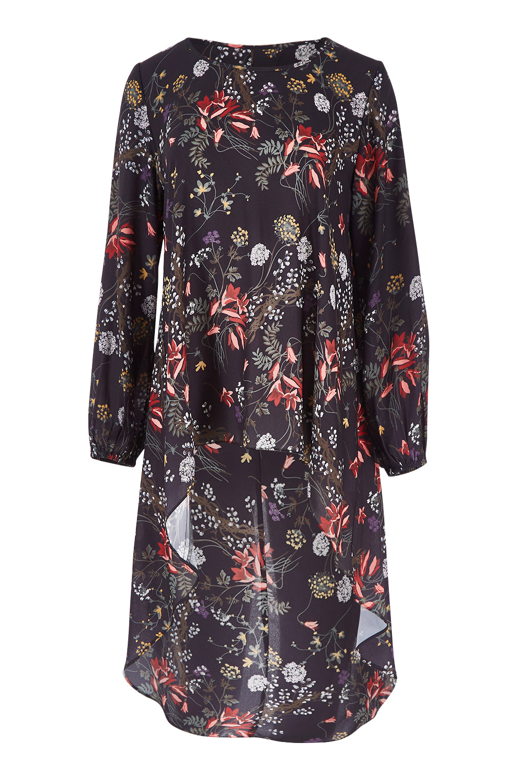 Product shot of the Floating By You Blouse in colour Black (Black), from the front