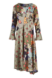 Product shot of the Mixing It Up Dress in colour Khaki (Green), from the front