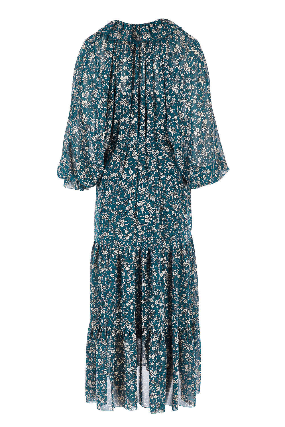 Product shot of the Floating By You Maxi in colour Ocean (Blue), from the back