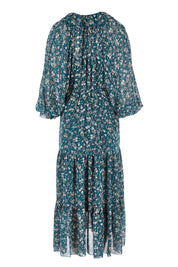 Product shot of the Floating By You Maxi in colour Ocean (Blue), from the back