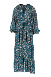 Product shot of the Floating By You Maxi in colour Ocean (Blue), from the front