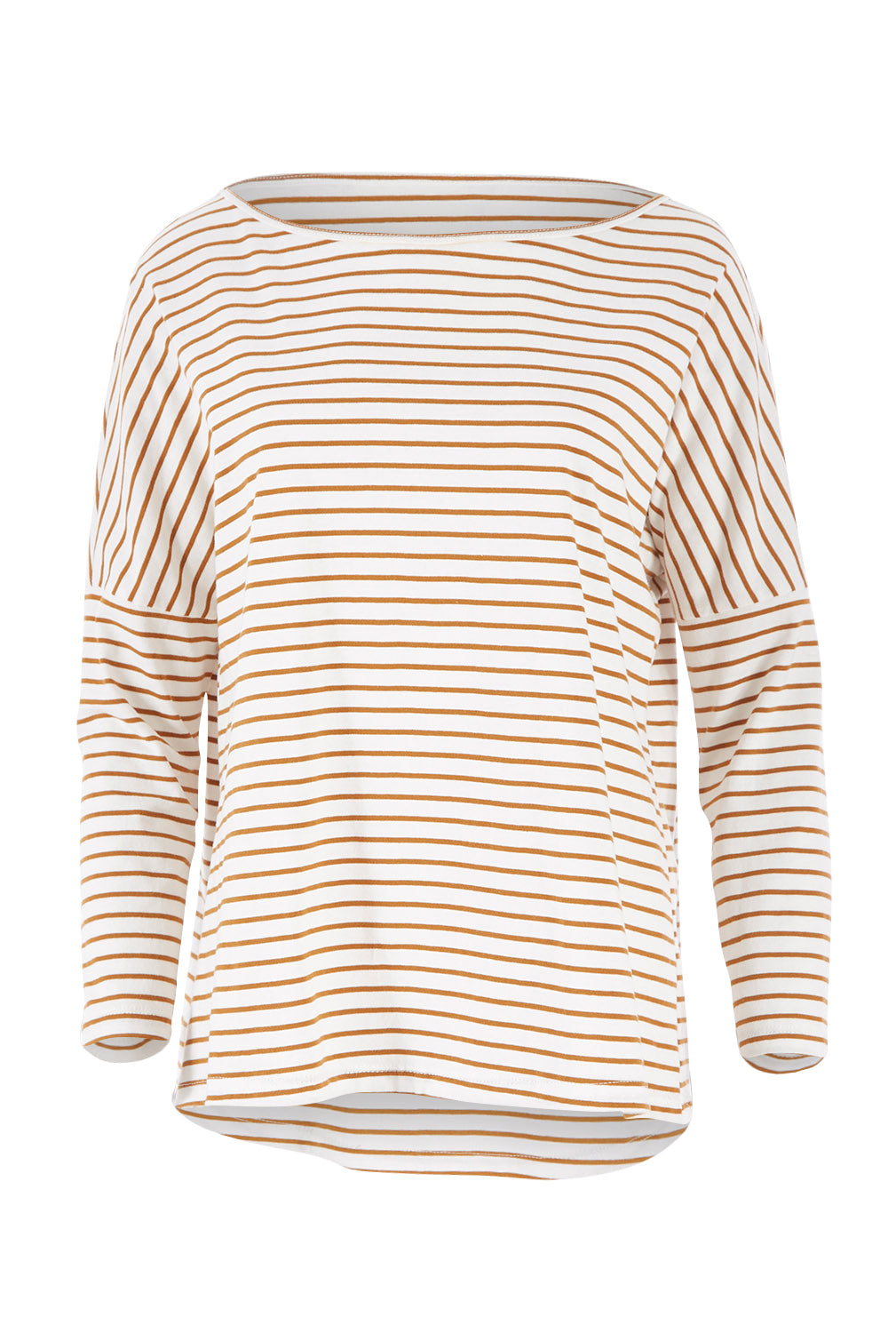 Product shot of the Lazy Day Cotton Tee in colour Ruststripe, from the front