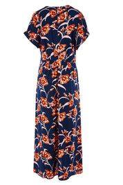 Product shot of the Wild Garden Maxi Dress in colour Bluefleur (Blue), from the back