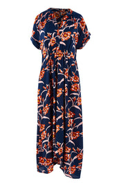 Product shot of the Wild Garden Maxi Dress in colour Bluefleur (Blue), from the front