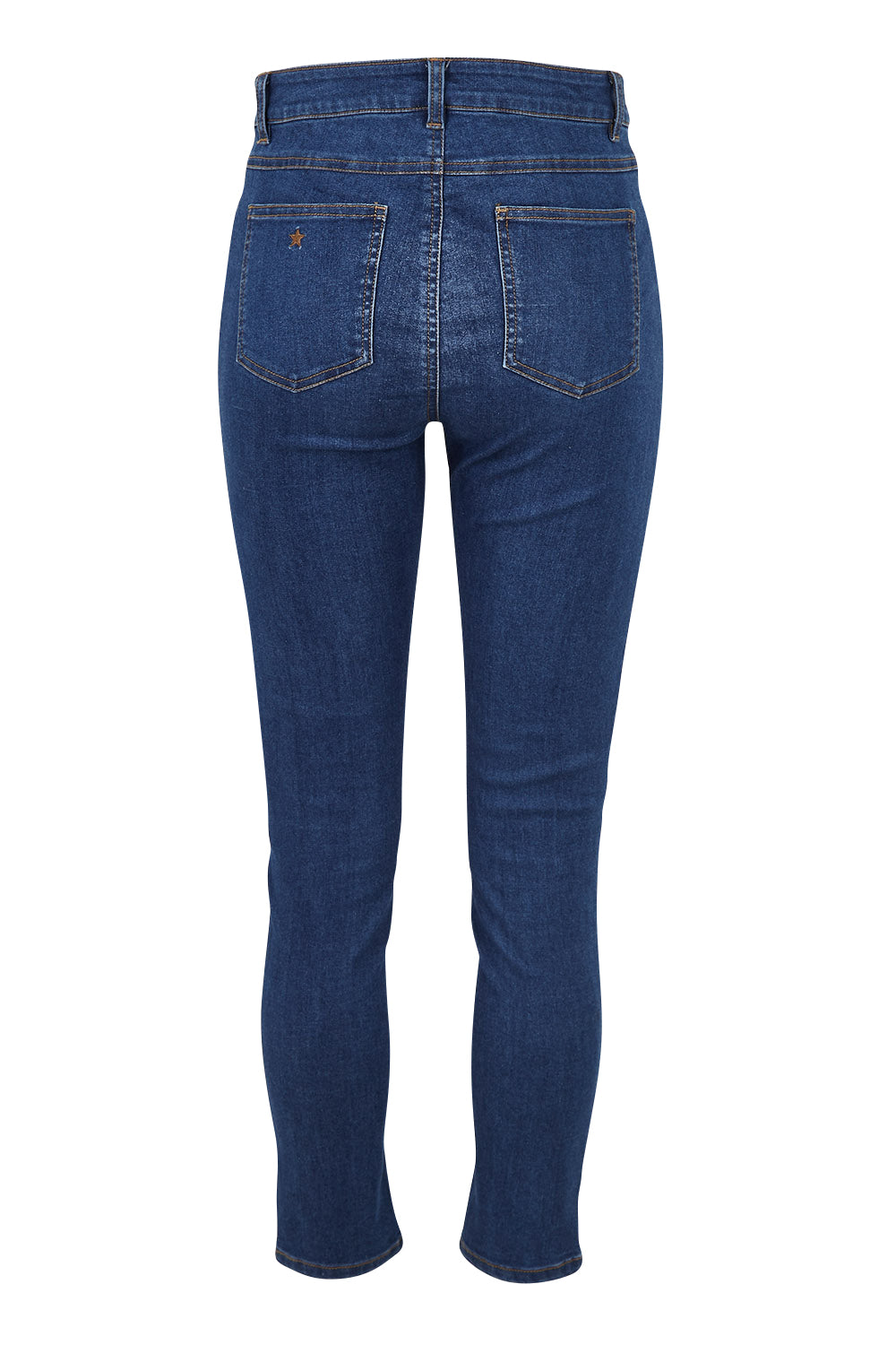 Product shot of the Follow Me Home Button Jeggings in colour Denim (Black), from the back