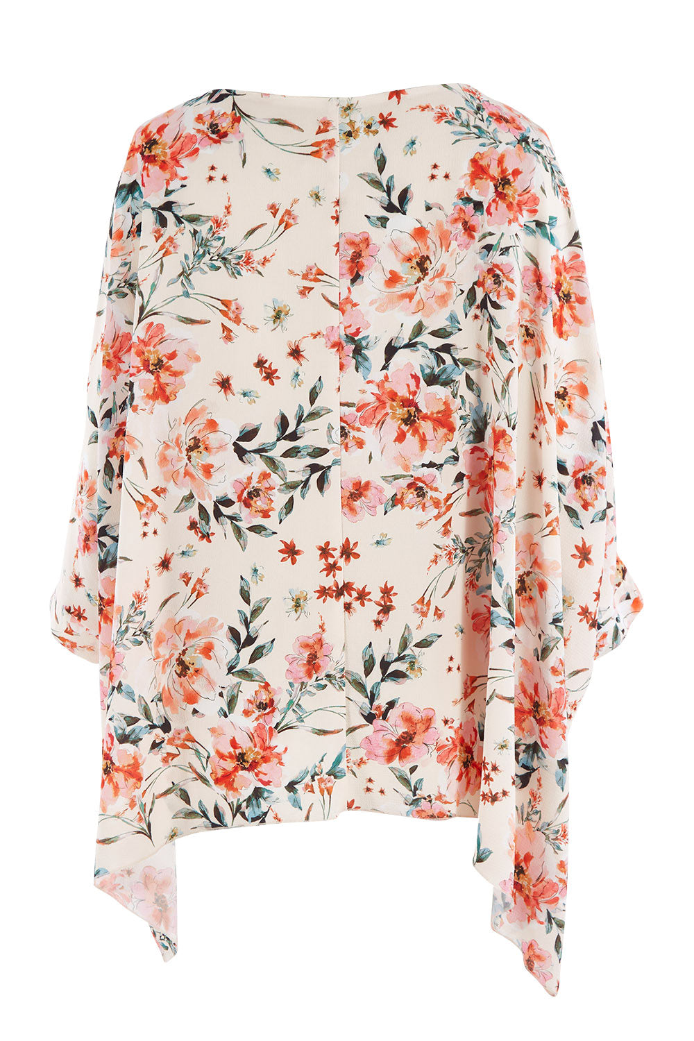 Product shot of the Garden Party Blouse in colour Floral (Pink), from the back