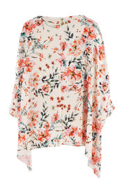Product shot of the Garden Party Blouse in colour Floral (Pink), from the back