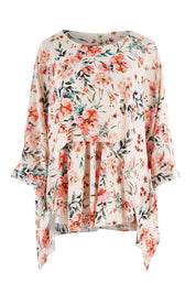 Product shot of the Garden Party Blouse in colour Floral (Pink), from the front