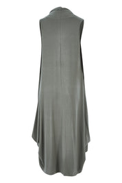Product shot of the Softly Swinging Bamboo Vest in colour Fern (Green), from the back