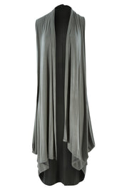 Product shot of the Softly Swinging Bamboo Vest in colour Fern (Green), from the front