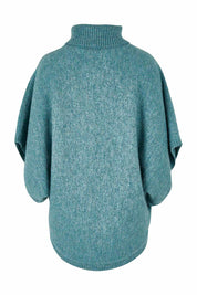 Product shot of the Addicted To You Sweater in colour Sea (Blue), from the back