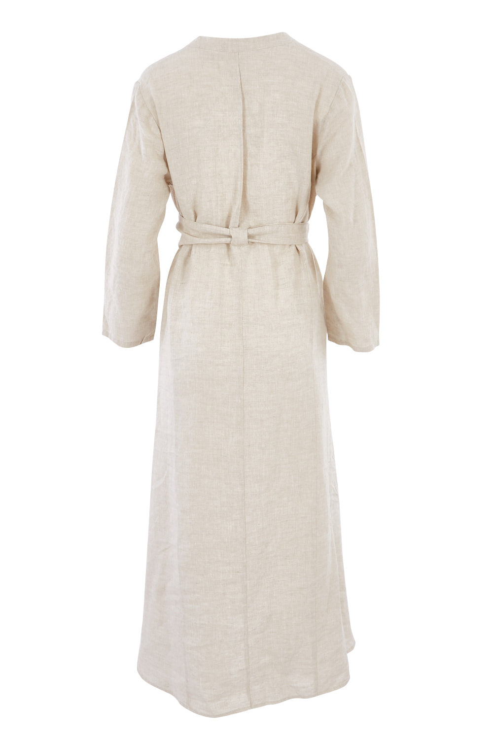 Product shot of the Wildflower Dress in colour NaturalLin, from the back