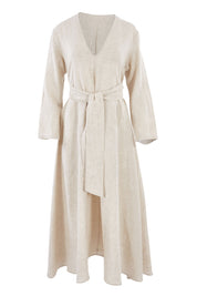 Product shot of the Wildflower Dress in colour NaturalLin, from the front