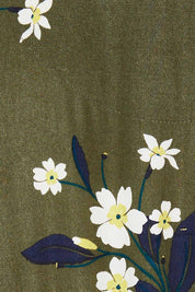 Product shot of the Primrose Olive Maxi Shirt Dress in colour Green (Green), detail