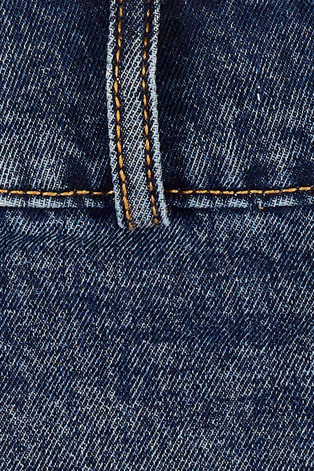 Product shot of the Denim Circle Skirt in colour Blue (Blue), detail