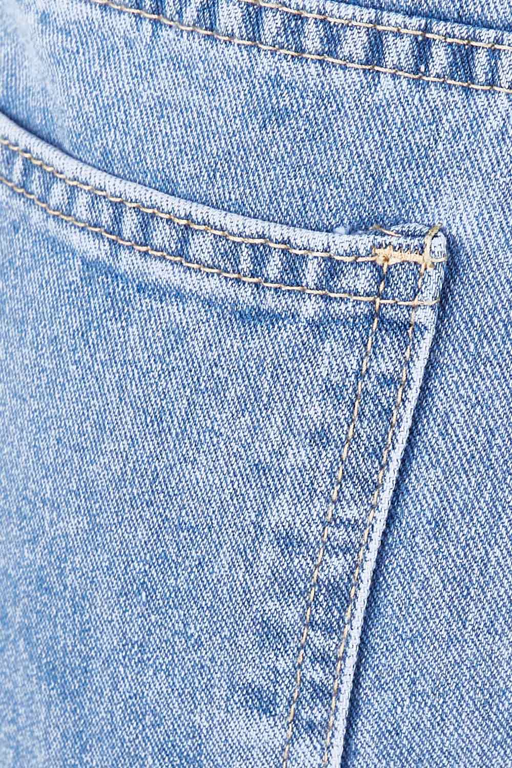 Product shot of the Taylor Straight Jean in colour Midblue (Blue), detail