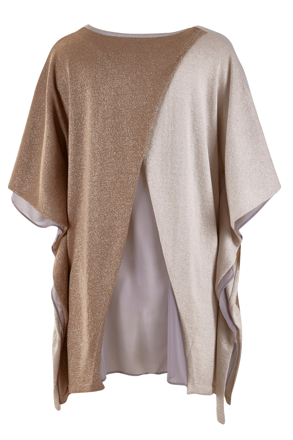 Product shot of the Geo Kaftan in colour Silver (Grey), from the back