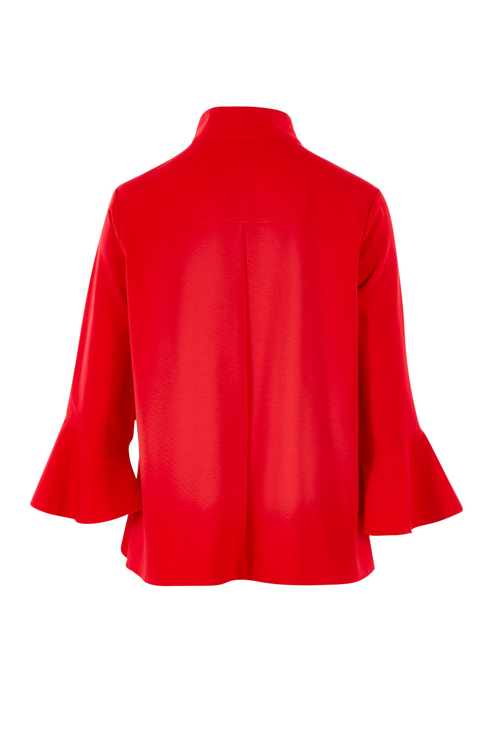 Product shot of the Crimson Button Jacket in colour Red (Red), from the back