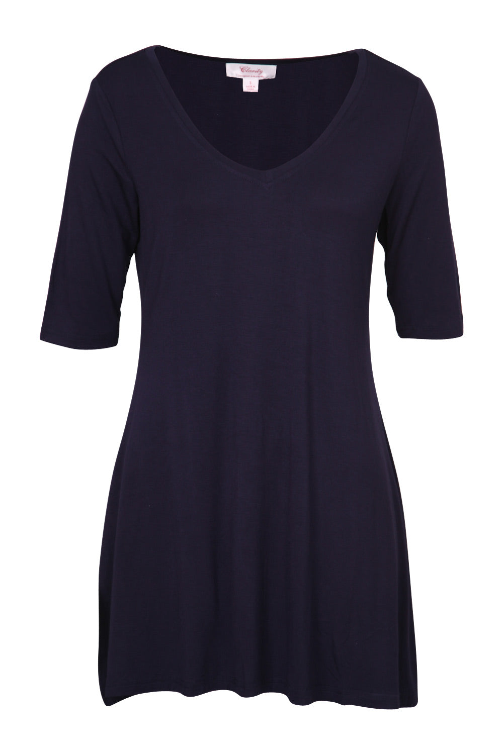 Preloved V Neck Tunic - Navy