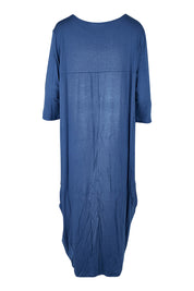 Product shot of the Hana Dress in colour Blue (Blue), from the back