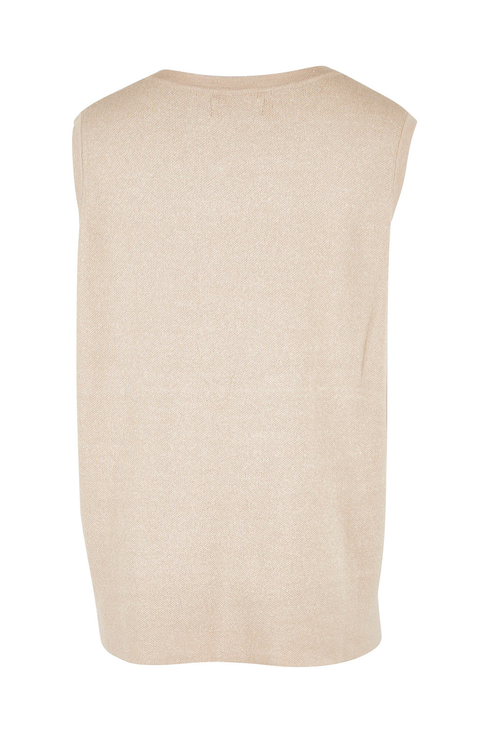Product shot of the Cleo Vest in colour Oat, from the back