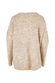 Product shot of the Verity V Neck Knit in colour Oatmeal, from the back