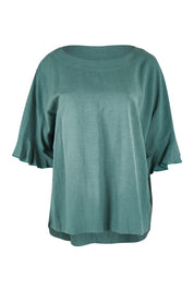 Product shot of the Miranda Top in colour Rosemary (Green), from the front