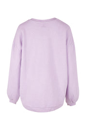 Product shot of the Piper Sweat in colour Lilac (Purple), from the back