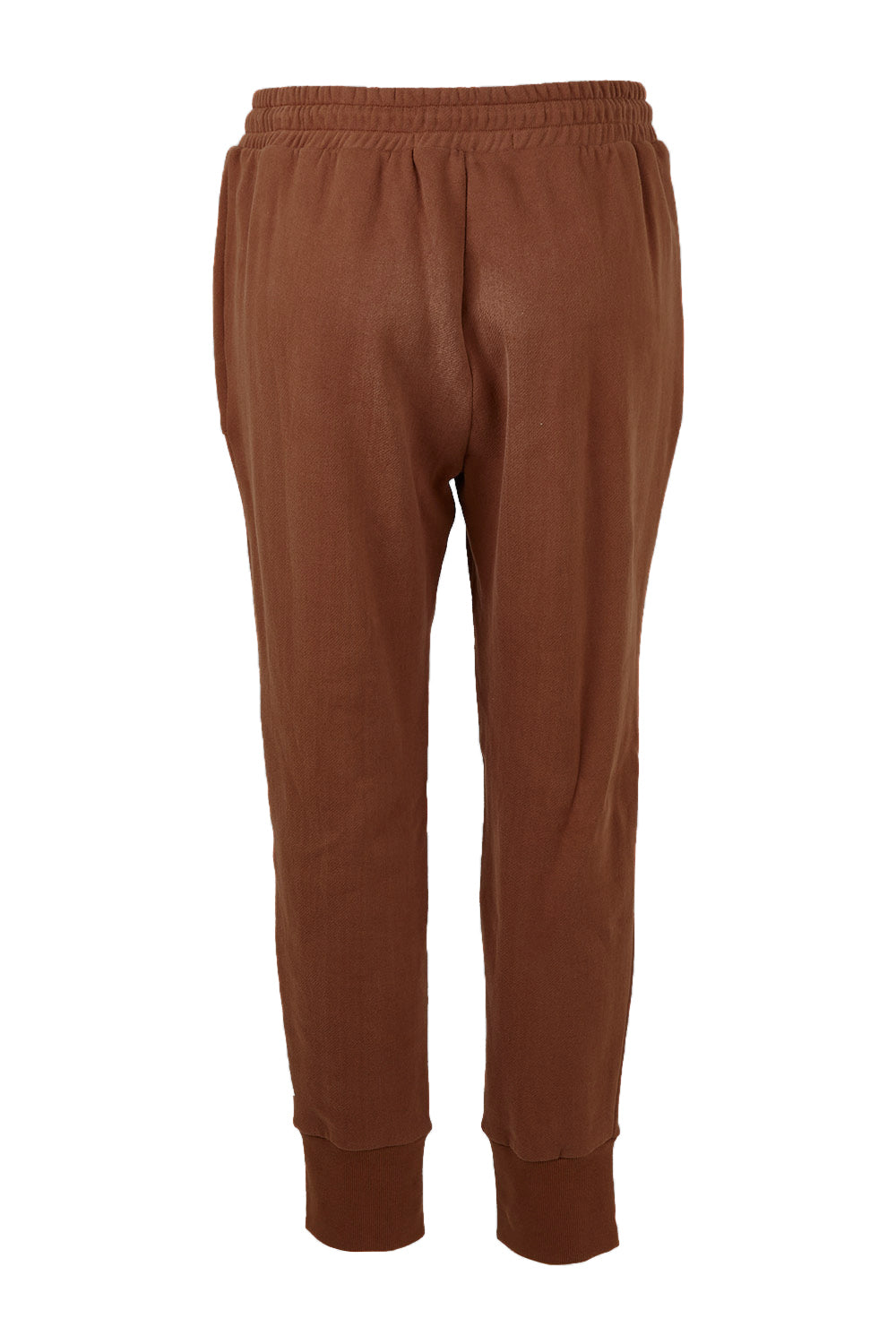 Product shot of the Fundamentals Cosy Track Pant in colour Choc, from the back