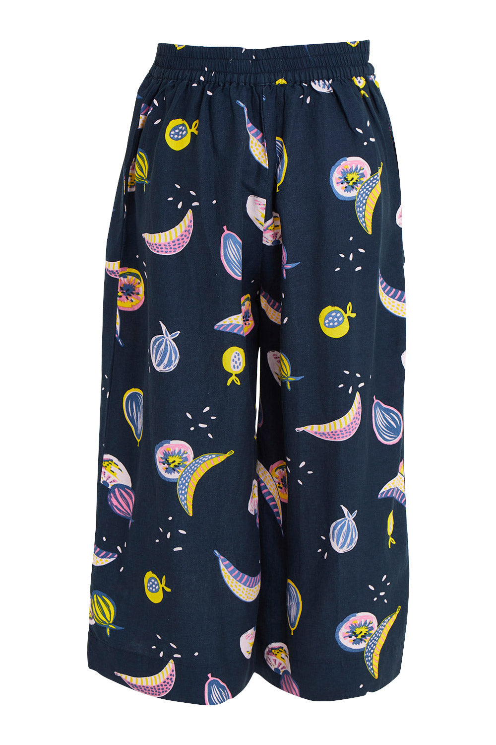 Product shot of the Fruity Tootie Pant in colour Navymulti (Blue), from the front