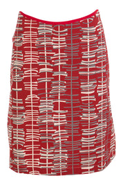 Product shot of the Sticks A line Skirt in colour RedGrey (Red), from the front